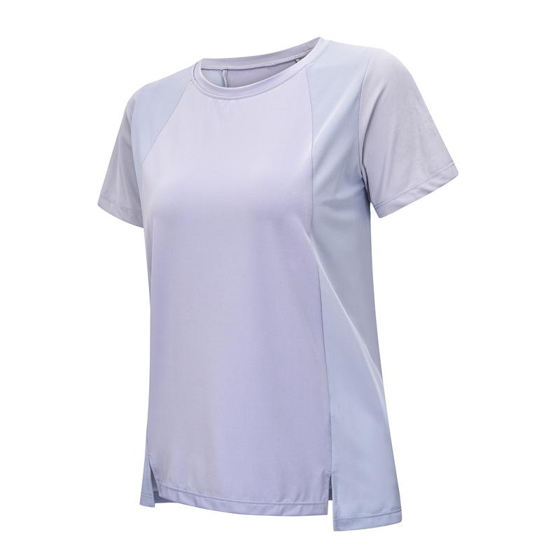 2022 Women's Plus Size Loose Short Sleeve Yoga Fitness Top - Solid Color, Round Neck