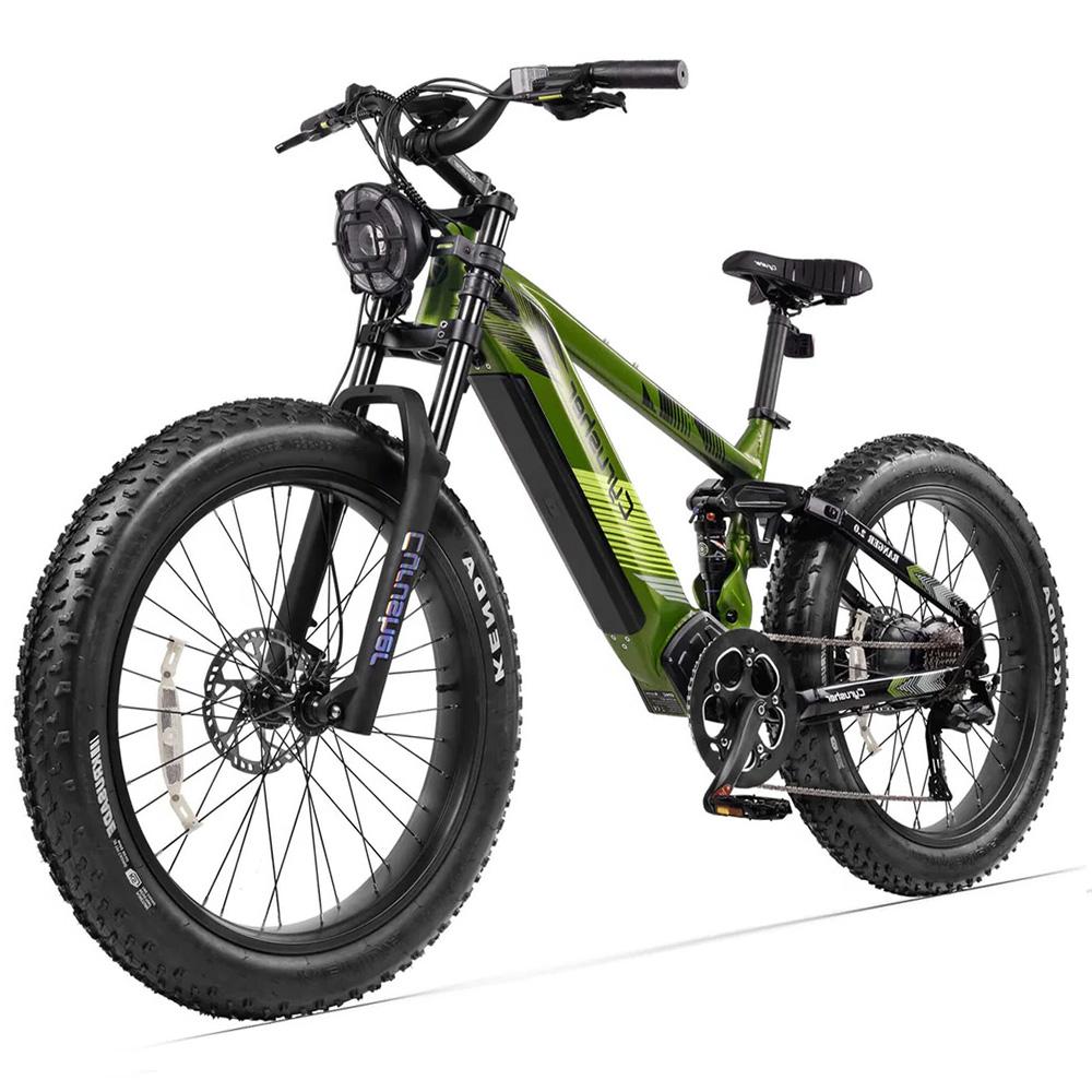 Electric Bicycle Cyrusher Ranger 750W Motor Fully Suspension Adult Electric Bike 52V 20AH Dual Hydraulic Brake 26" Fat Tire Max Load 150kg
