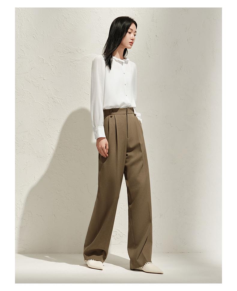 Jiuzi Anna Kou Chinese Style Commuting Loose Straight Leg Pants