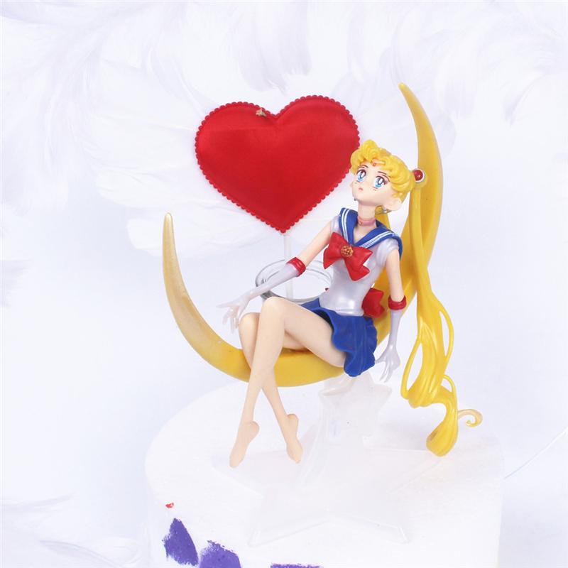 Çizgi Film Anime Sailor Moon Tsukino Aksiyon Figürü Kanatlı Oyuncak Bebek Pasta Süsü Koleksiyon Model Kız Çocuk Hediye Oyuncak