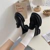 Platform Loafers Women's Shoes 2025 New Height-increasing Women's Shoes British Style Small Leather Shoes Women's Black Single Shoes
