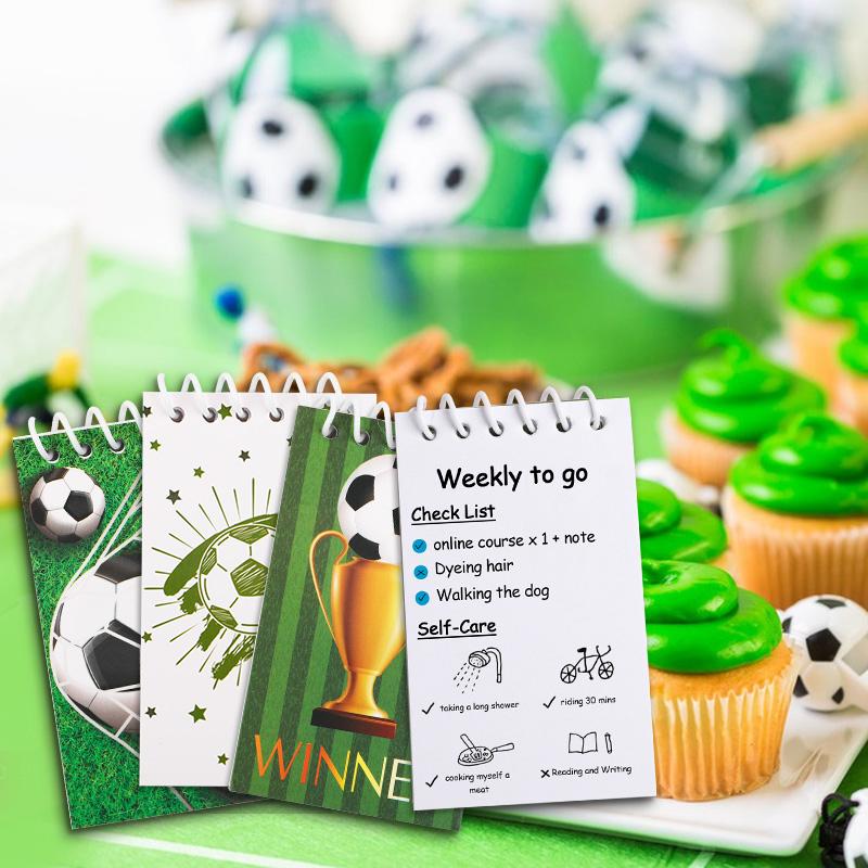 10Pcs Soccer Spiral Pocket Notebooks Mini Notepad for Kids Sports Birthday Party Favors Pinata Filler Christmas Gift Supplies