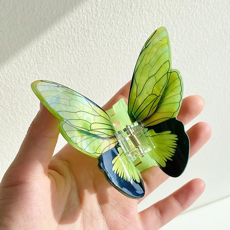 Super Fairy Transparent Butterfly Hairpin Fashionable and Simple Back Head Grab Clip Niche Personality High-end Hair Accessories