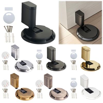 Windproof Door Stopper Mechanical Floor Door Stopper Height-Adjustable Door Stopper for Living Room Bedroom Bathroom Office