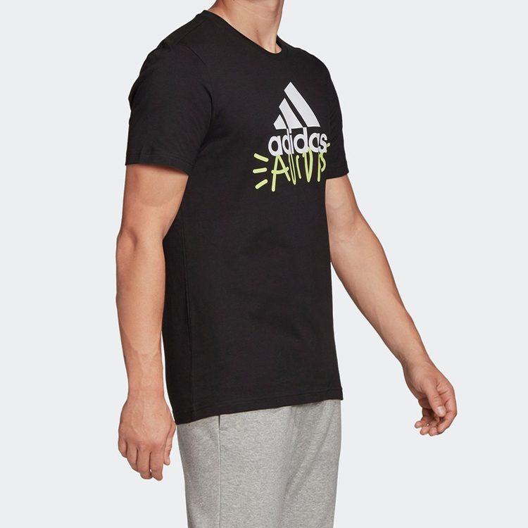 Adidas T Shirts Men's Black Crew Neck Moderate Straight Fit FN1727