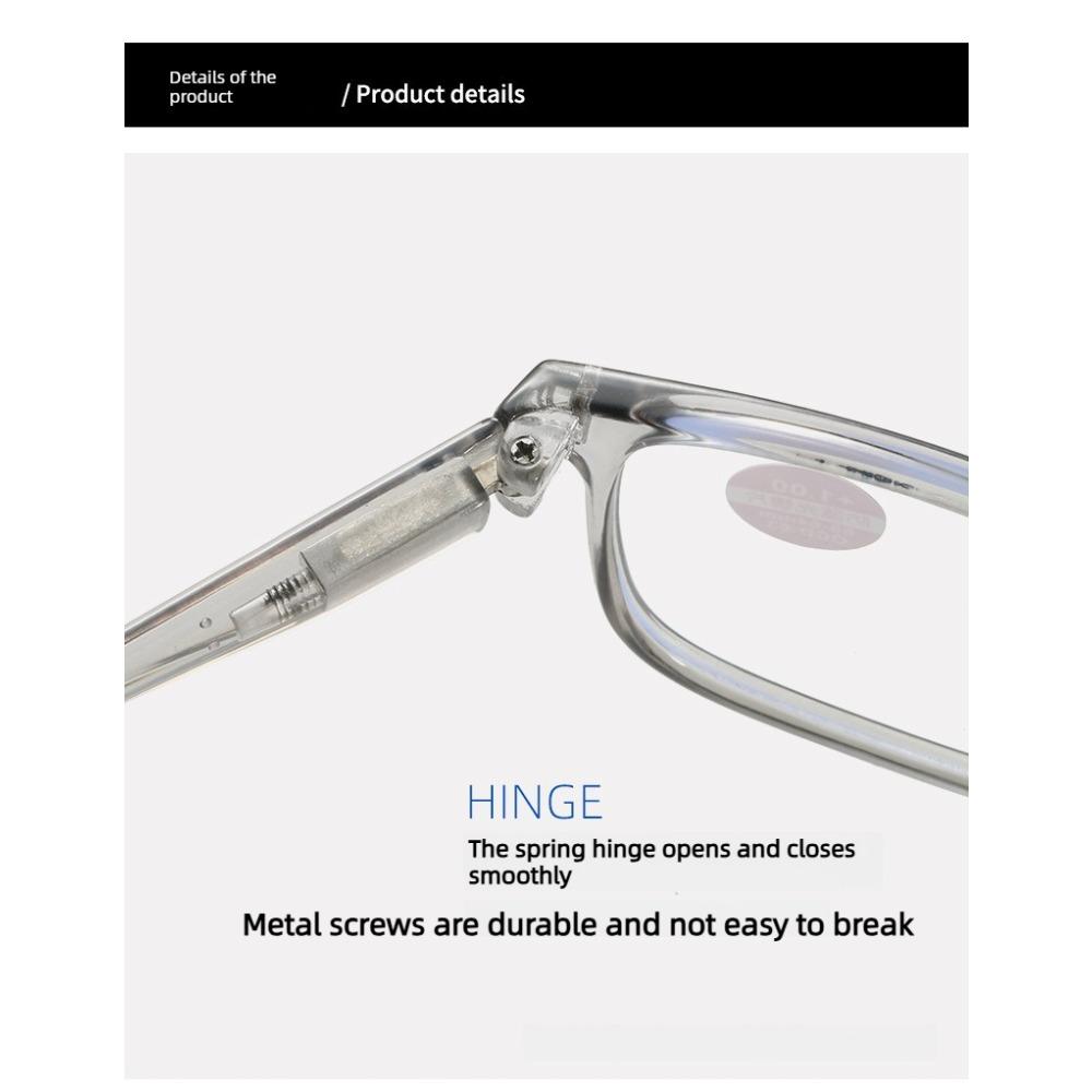 Men's Business Fashion Oval Frame Reading Glasses Women's Lightweight and Minimalist Anti Blue Light Presbyopic Glasses Comfortable Eye Protection