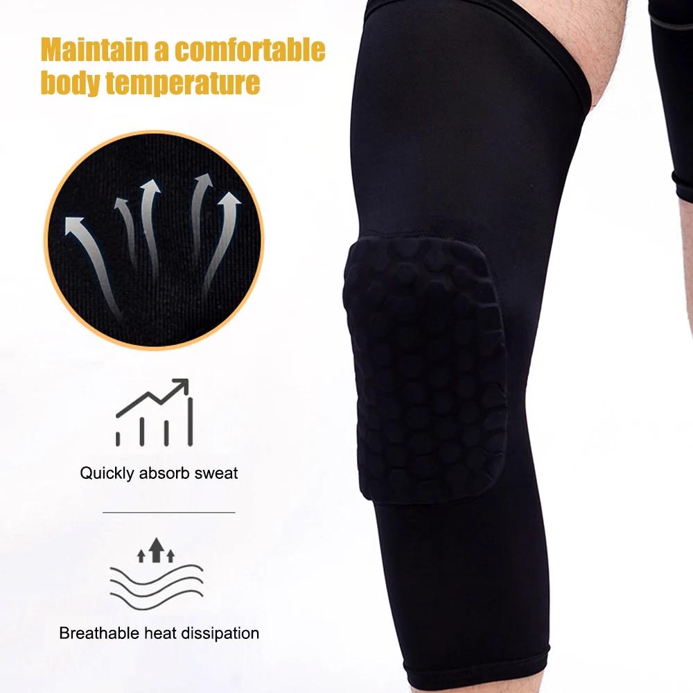 Honeycomb Knee Pads Basketball Sport Kneepad Volleyball Knee Protector Brace Support Football Compression Leg Knee Sleeves
