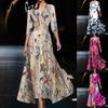 Women's Fashion Summer Spring 3/4 Sleeve V-Neck Casual Dresses