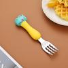 304 Stainless Steel Baby Tableware Set - Includes Spoon, Fork, Anti-Fall Cute Cartoon Chopsticks for Kids