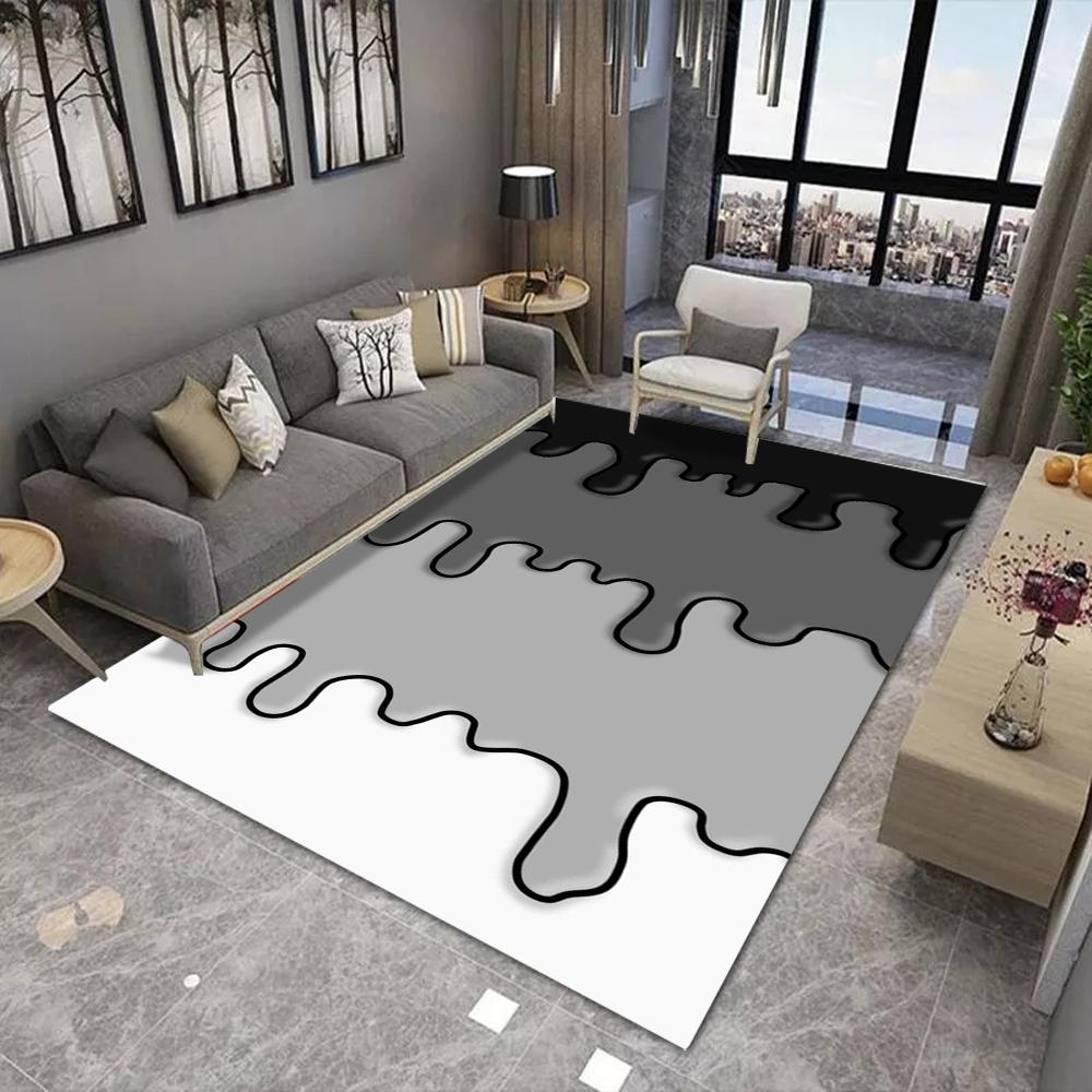

Modern Geometric 3D Carpet Various Styles With Circle Puzzle Square Block Art Designs Non Slip Rug For Living Room Decor 40x60CM