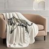 White Tiger Art Throw Blanket Chinese Zodiac Design for Living Room Decor Gift for Him OrientalStyle