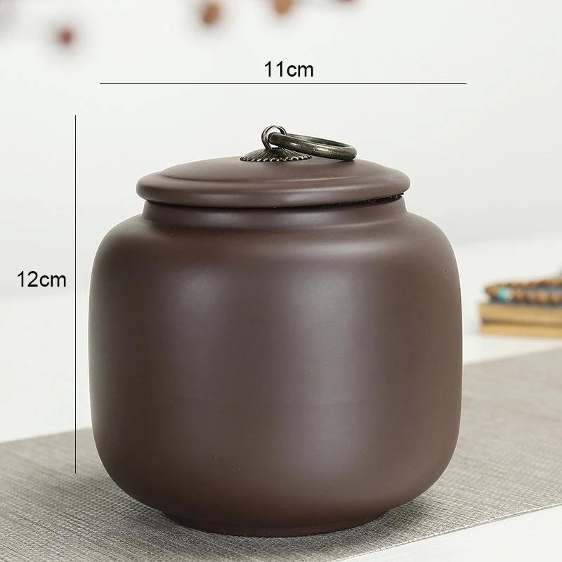 purple clay tea can Ceramic Tea pot Moisture-proof Sealed Storage pot Art Decoration Ceramic tea storage jar sealed candy jar