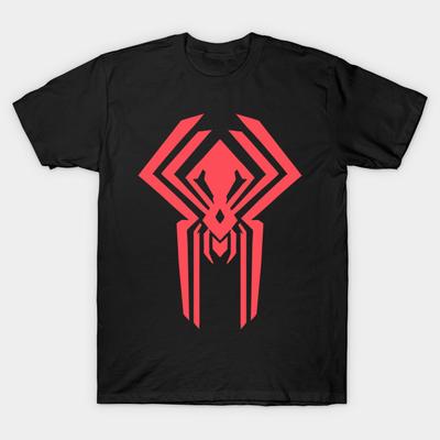 Asian Size Men Black Print T-shirt Spidey 2099 No-Cut Heat Transfer Print Cotton Tshirt
