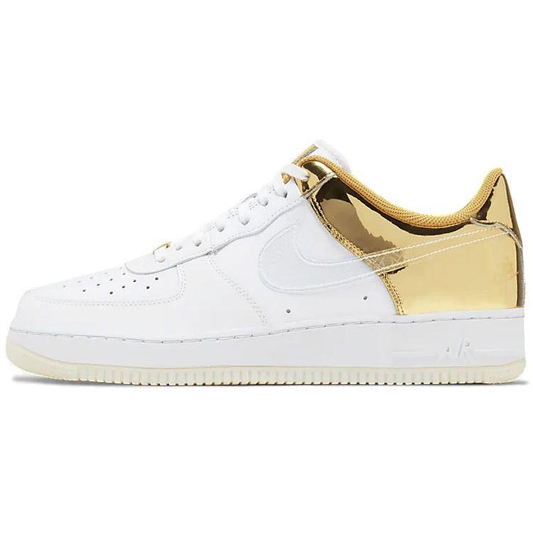 

Кроссовки унисекс Nike Air Force 1 07 PRM Shanghai Gold White Metal-Gold CU2991-197