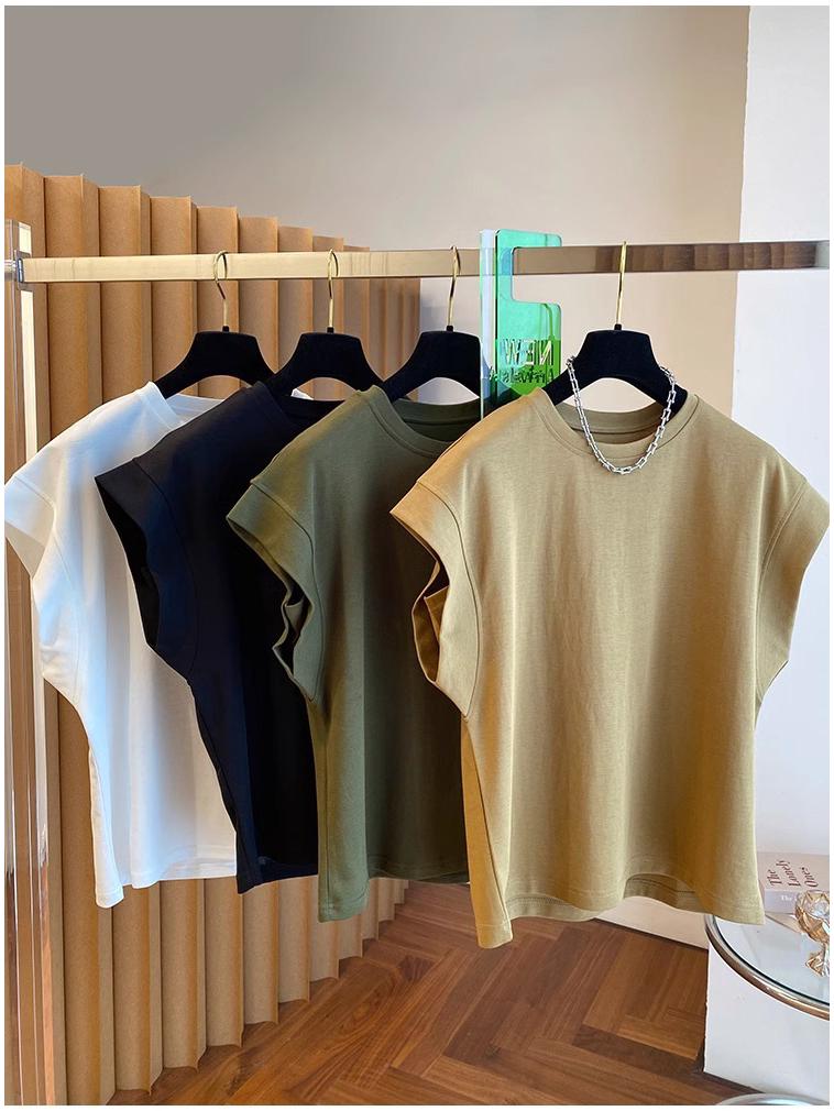 Women's Puff Sleeve Short-Sleeve T-shirt, New Summer Loose Fit, Versatile Basic for Students, Trendy Style Outerwear