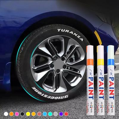 1PCS Car Paint Pen Waterproof Car Wheel Tire Oily Painting Mark Pen Auto Rubber Tyre Tread CD Metal Permanent Paint Marker