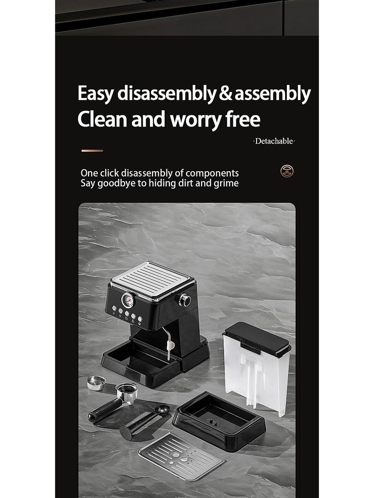 New Semi-Automatic Espresso Machine with Milk Frother & Pressure Gauge