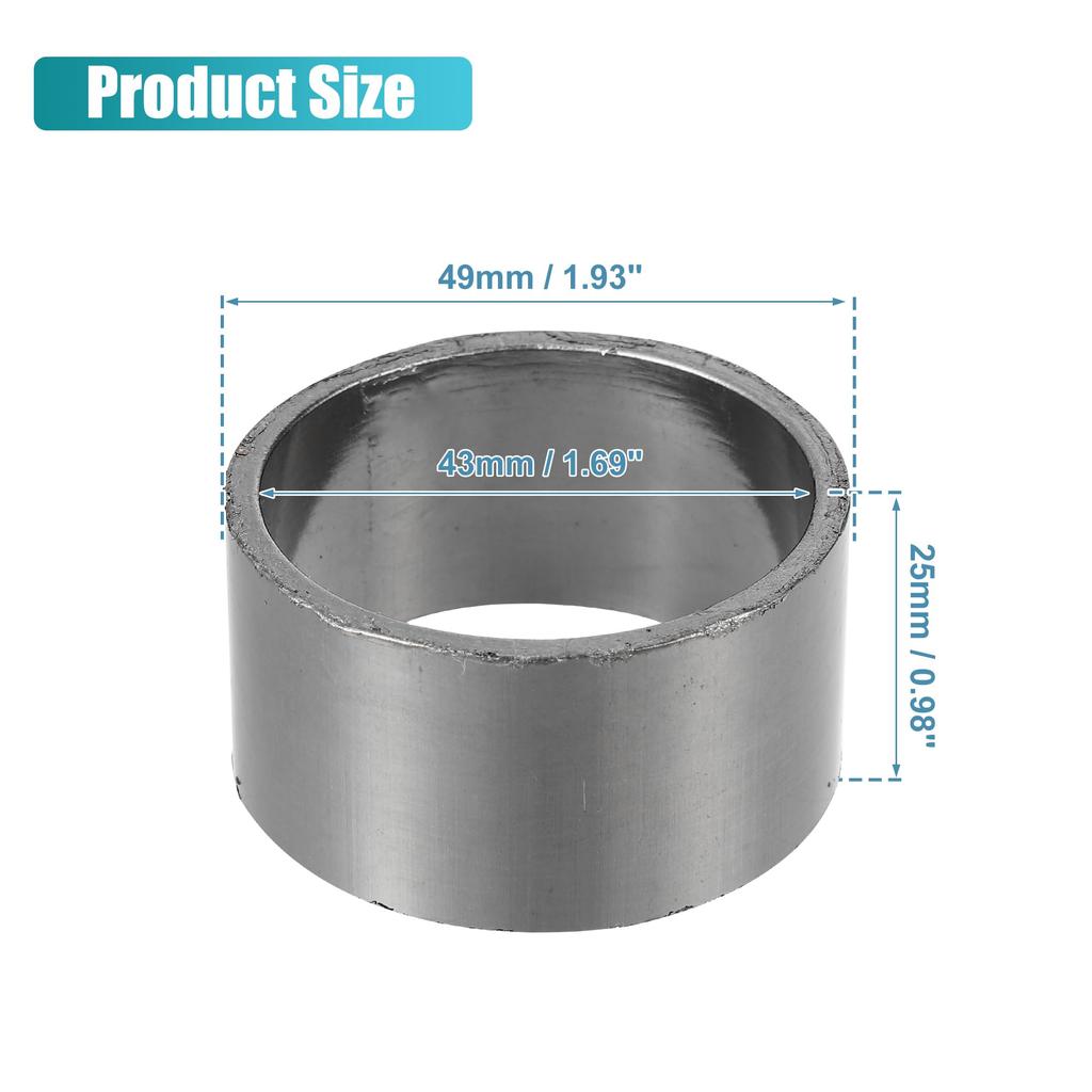 uxcell 43mm ID 49mm OD Univerzální těsnění výfukového tlumiče Motocyklové výfukové těsnění Grafit