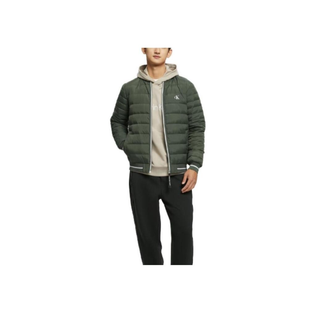 Calvin Klein Logo Print Fitted Down Jacket Men Outerwear Military-Green J322997