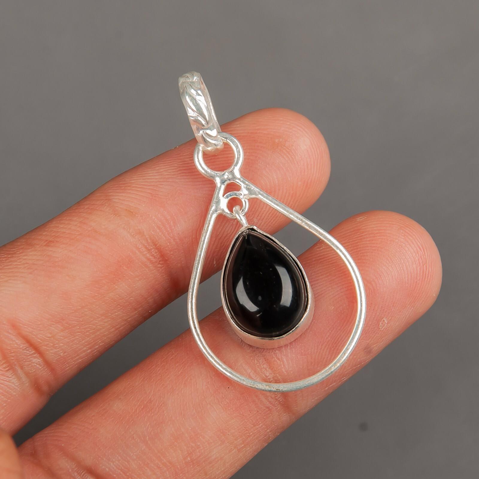 

Драгоценный камень Черный Турмалин Ювелирные изделия из серебра 925 пробы Ручная работа Подвеска 1,60 PP-3-18