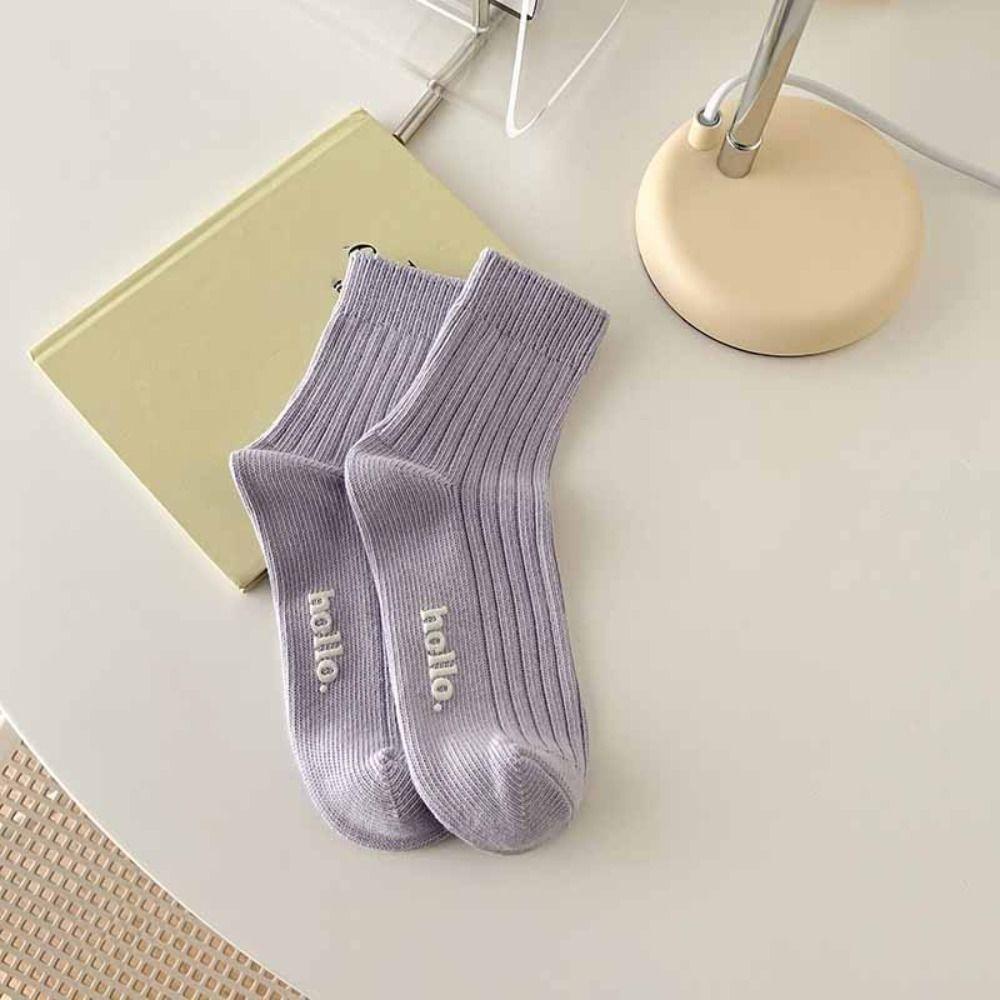 10Pairs Candy Color Mid-calf Socks Breathable Sweet Socks Women Fashion Mid Tube Socks  Streetwear