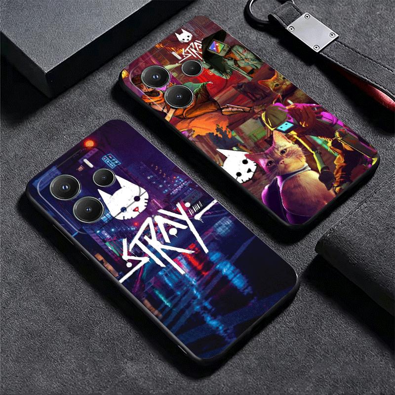 Stray Cat Game B-12 Soft Phone Case for Xiaomi Redmi Note 12 13 14 15 Pro Plus 11 12S 11S 11T 10 4G Black Cover Back Shell