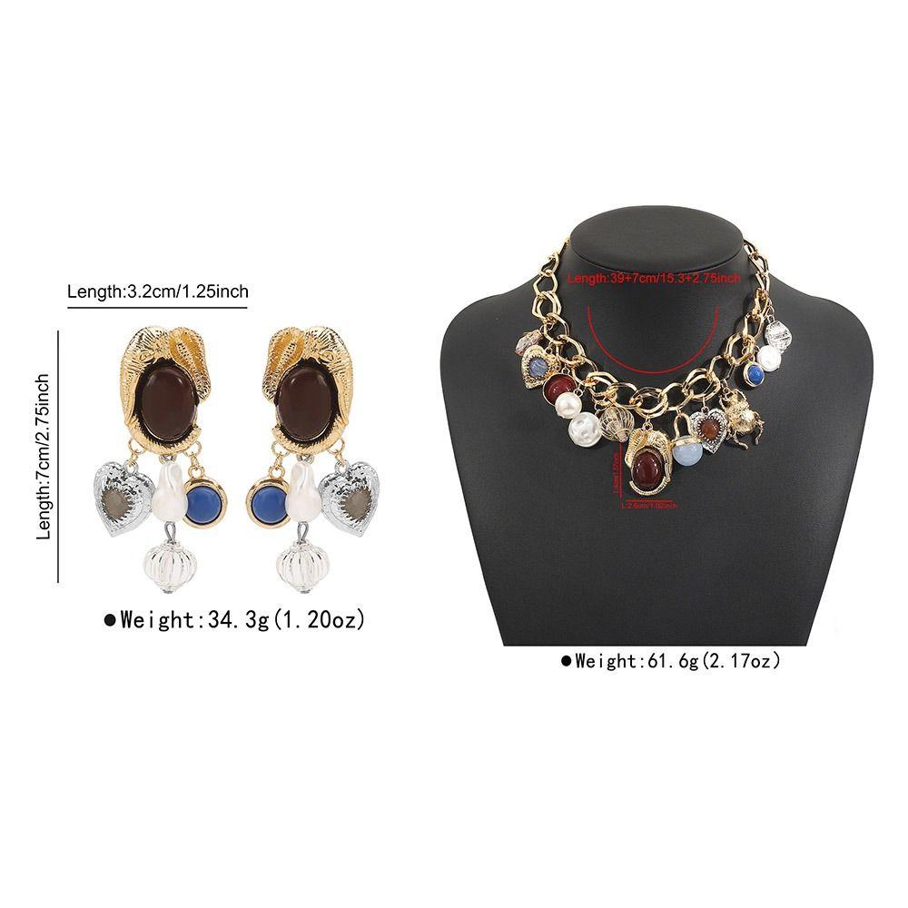 Literature Collarbone Chain Personality Vintage Earring Punk Multi Pendant Chain Necklace Autumn