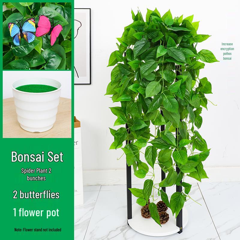 Potted Artificial Pothos Hanging Vine Greenery for Indoor Decoration