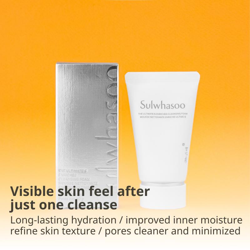 Sulwhasoo The Ultimate S Enriched Cleansing Foam 40g+40g (80g, 2.82 Fl Oz)