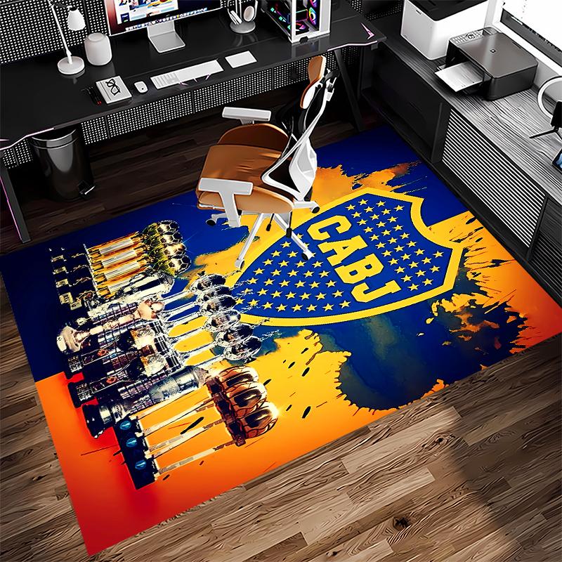 1pc Club Atlético Boca Juniors Print Area Rug - Soft,Washable Non-Slip Indoor Mat for Office Chairs,Living Room,Home Office Decorative Rug