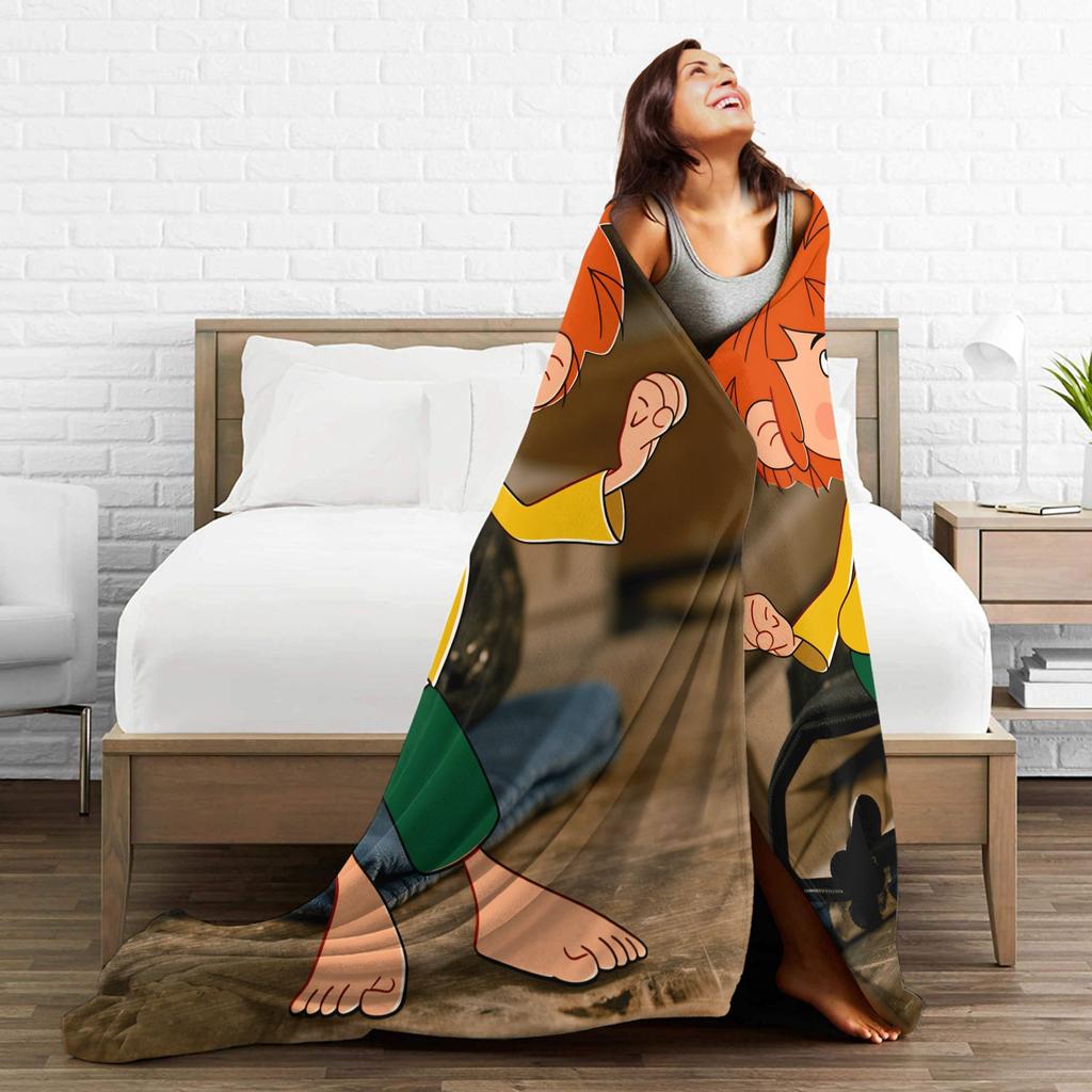 P-Pumuckl Coperta Qualità Calda Coperta da Divano Autunno Bambini Esterno Comodo Copriletto