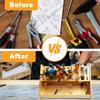 Screwdriver Organizer Desktop Screwdriver Holder 53 Slots Workbench Rack Stand Bamboo Tool Storage Organizer for Plier Hammer Allen Wrench