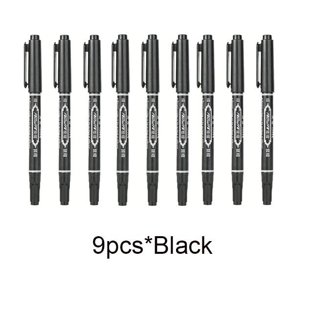 Dual Tip Permanent Markers, Oil-Based (Waterproof) - Fine & Broad Tips for Art Outlining, Sketching, Writing on Multiple Surfaces