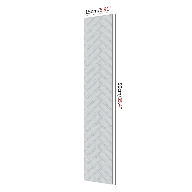 3D Selbstklebender dicker Holzmaserung Bodenaufkleber Tapete Wandaufkleber Wasserdicht Wohnzimmer Toilette Küche Heimdekor 15x90cm