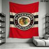 Chicago Blackhawks Wall Tapestry Aesthetic Wall Hanging Printed Fabric Blanket Decorative Tapestries for Bedroom Living Room Home Decor