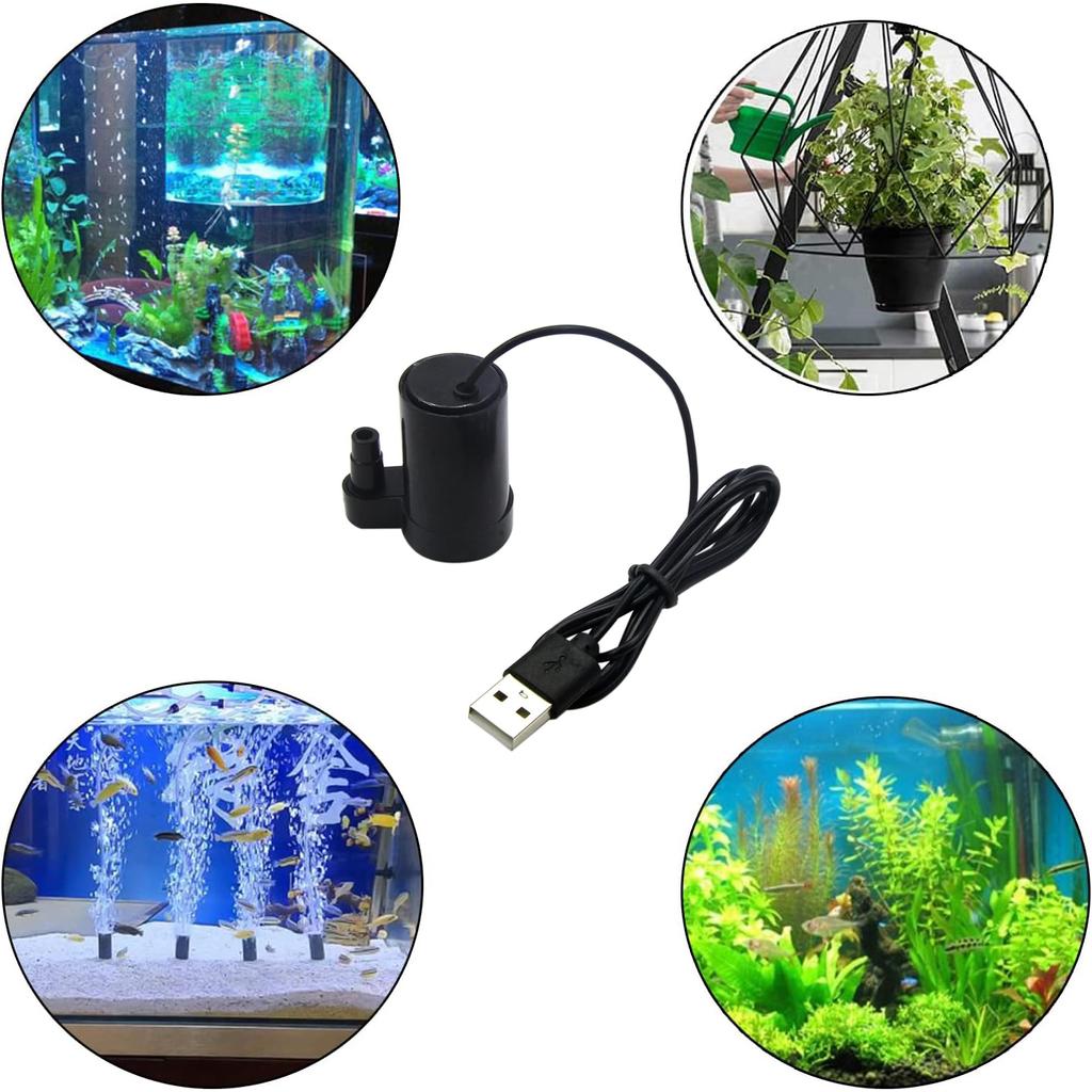 1Pcs DC 3-5V USB Micro Submersible Mini Water Pump,Small Aquarium Pump for Fish Tank Aquariums Pond Fountain Hydroponics Garden