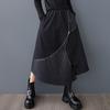 Plus Size Black High Waist Vintage Patchwork Spring Autumn Casual Loose Long for Woman Skirts Womens Skirt