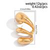 Salircon 1Pc Vintage Metal Three Layer Stud Earrings Women Punk Hip Hop Minimalist Ear Clip Daily Wear Jewelry Accessories Gifts