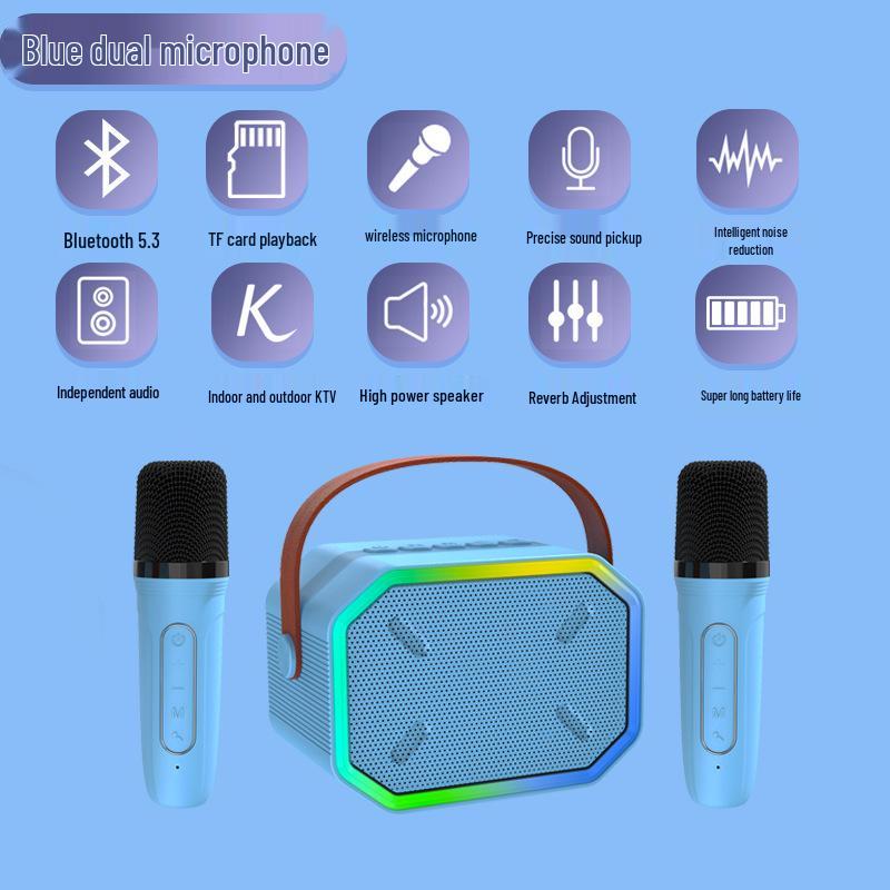 P3 Bluetooth Mini Speaker with Wireless Microphone for Home Karaoke