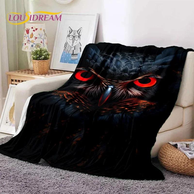 3D Cute Owl Eagle Birds Cartoon Soft Flannel Blanket for Beds Bedroom Sofa Picnic,Throw Blanket for Cover Outdoors Leisure Gift