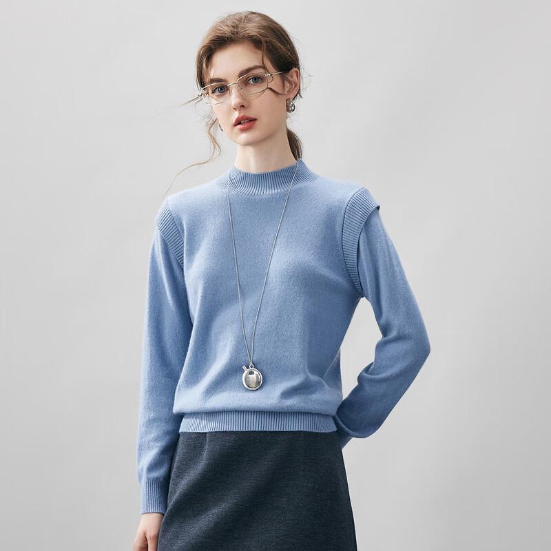 Commomboca Damen Kaschmirpullover mit halbem Stehkragen