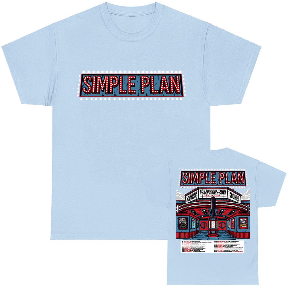 Bigger Than You Think! Tour – The Sequel! T-shirt Simple Plan Band Design Print Tshirts Summer 100%Cotton Short Sleeve Tees Unisex band t shirts