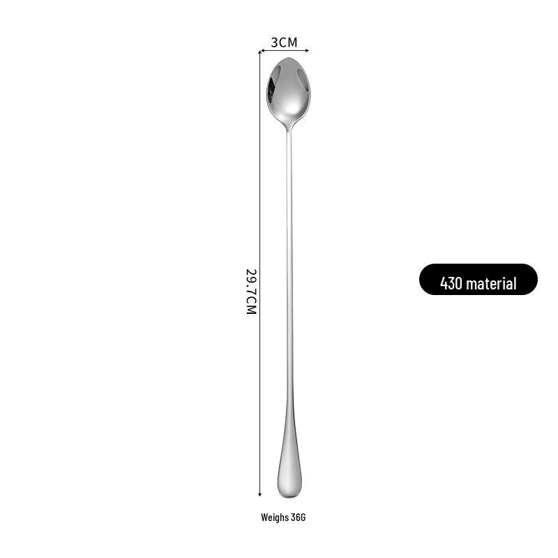 304 Stainless Steel Double-Headed Spiral Bar Spoon with Long Handle