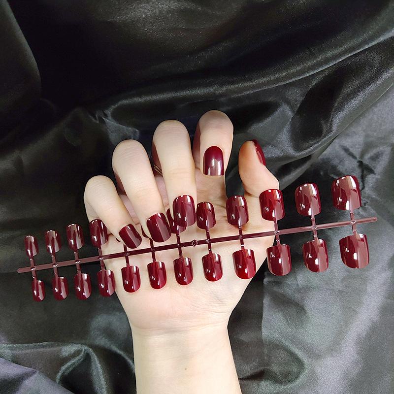 

24 шт./компл. DIY быстрые ногти с короткой плоской головкой, однотонные накладные ногти, разноцветные полоски, готовый маникюр, маникюр