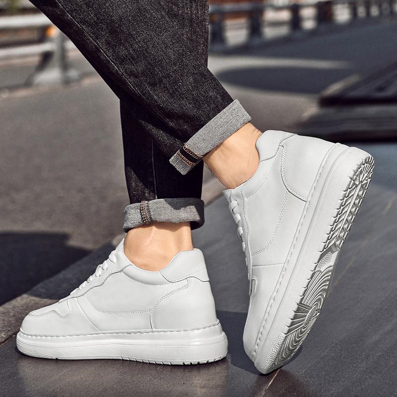 Plattform-Aufzugsschuhe Herren Damen Anhebende Plateau-Schuhe Weiß Höhere Turnschuhe Versteckte Höhensteigerung Erhöhen Sportschuhe Freizeit