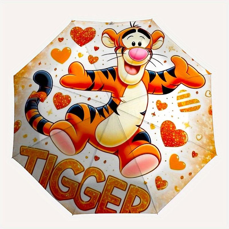 Tigger, Hearts Automatic Opening and Closing Umbrella, Compact Travel Umbrella, Lightweight and Portable, Suitable for Beach Commuting Busin