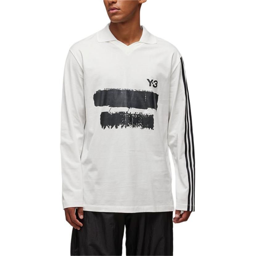 Adidas x Y-3 U GFX Logo Langarm-T-Shirt Weiß Unisex Streetwear JM3233