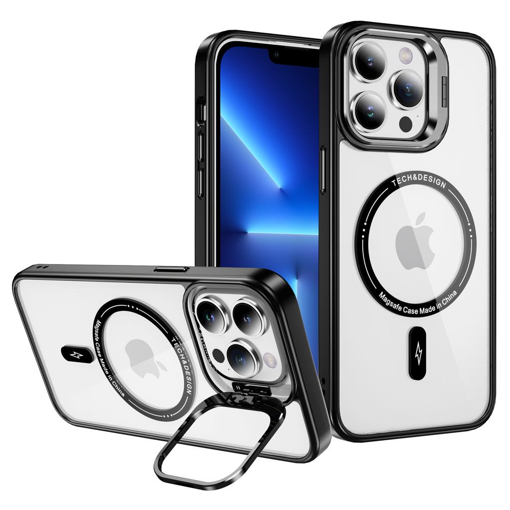 For iPhone 13 Pro 6.1 inch Cell Phone Case Camera Kickstand Anti-scratch Cover Compatible with MagSafe