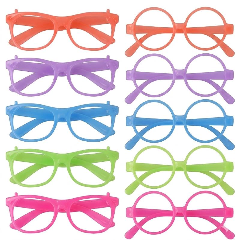 Colorful Light Up Glow Glasses 5/10Pcs Glow In The Dark Fluorescent Eyewear for School Dance Prom Night Party Events