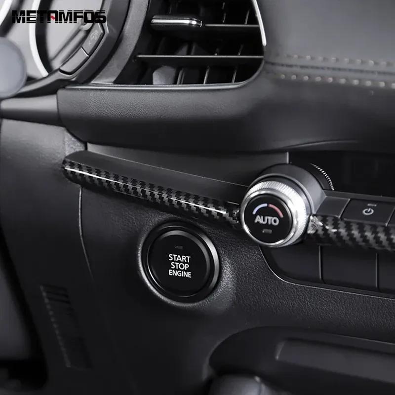 For Mazda 3 M3 Axela - 2024 2025 Carbon Fiber Center Console Dashboard Air Condition Vent Outlet Cover Trim Accessories